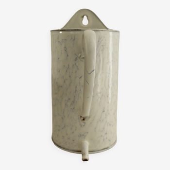 Enamelled metal fountain - white and blue