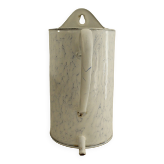 Enamelled metal fountain - white and blue