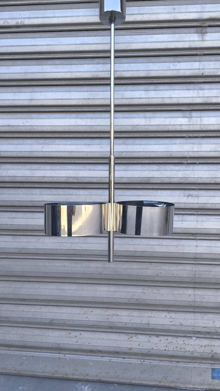 Space age chrome metal pendant light 1970