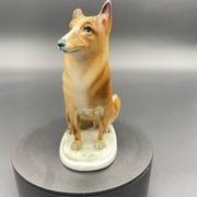 Vintage porcelain sitting dog Zsolnay Pécs – Hungary, 1960s