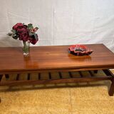 Table basse rétro vintage en teck avec rangement – Fonctionnelle des années 1960