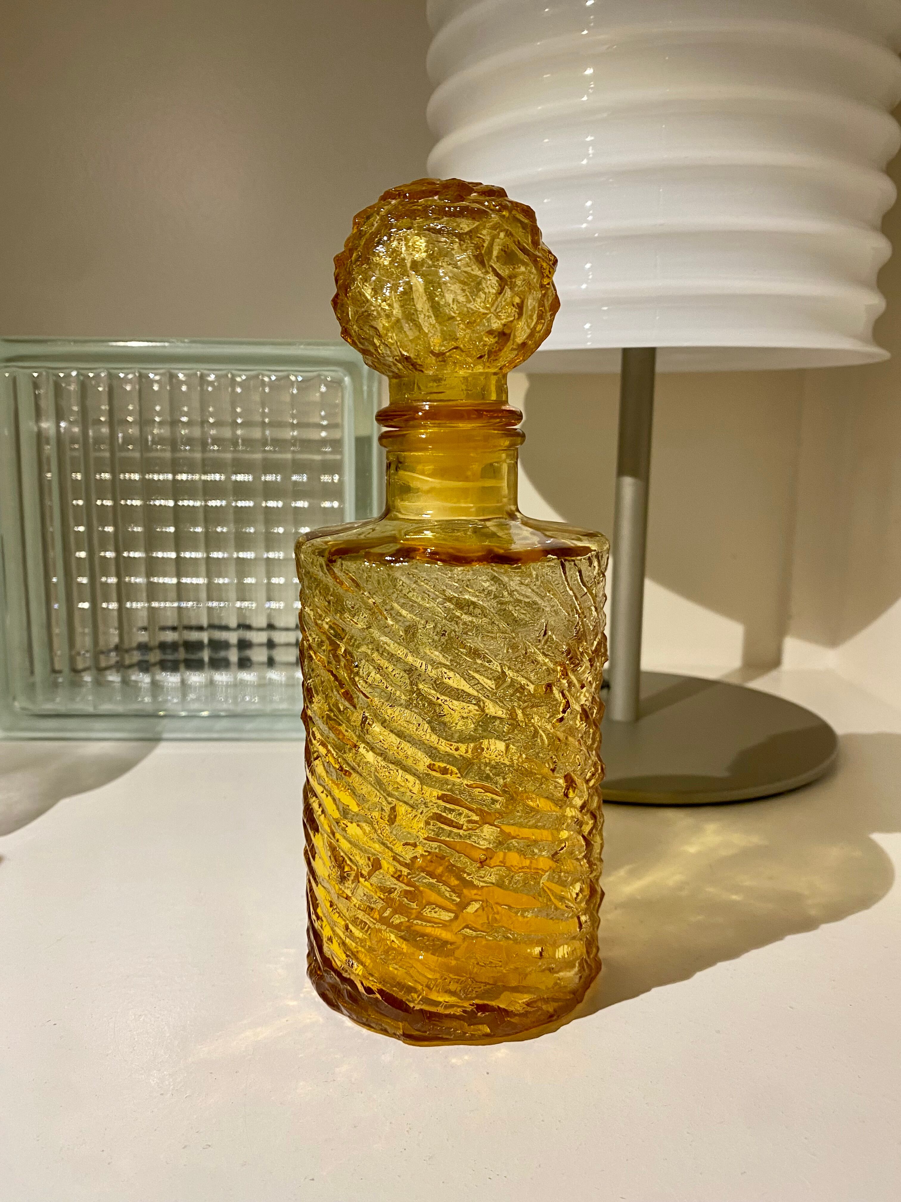 Bottle bottle amber glass textured vintage 70s
