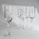 Verre à champagne en cristal clair, ensemble de 5, motif floral gravé, vintage des années 1960, Italie.