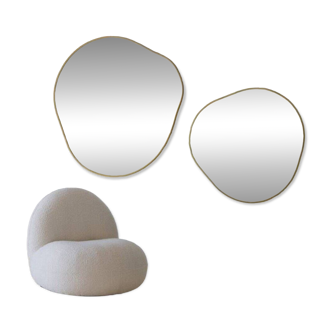 Duo de Miroirs Bossa Nova Contour Doré