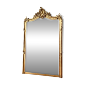 Antique gilded Louis XV pediment mirror