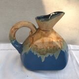 Pichet art déco Alpho céramique émaillé bleu beige cuisine vintage