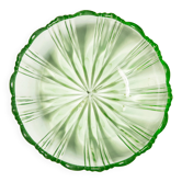 Assiette décorative vintage verte à fleurs du milieu du siècle, Italie, années 1960