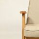 Scandinavian armchair beige wool natural oak wood chair design by Chierovski