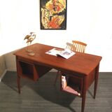 Vintage Danish design teak desk from the 50s and 60s