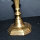Antique octagonal candlestick in Regency bronze from the 19th century.