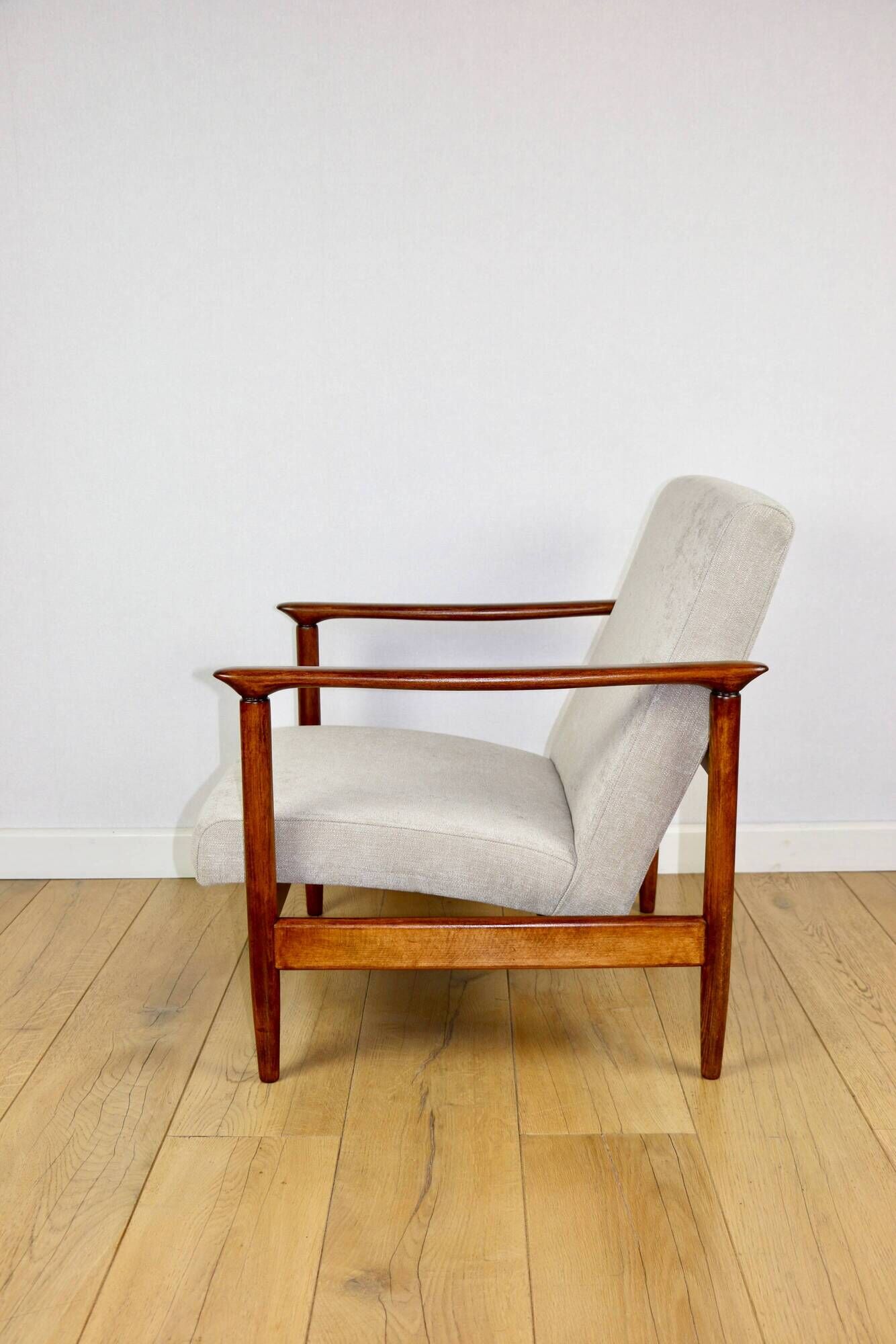 GFM-142 armchair, designed by Edmund Homa from the 70s, beige