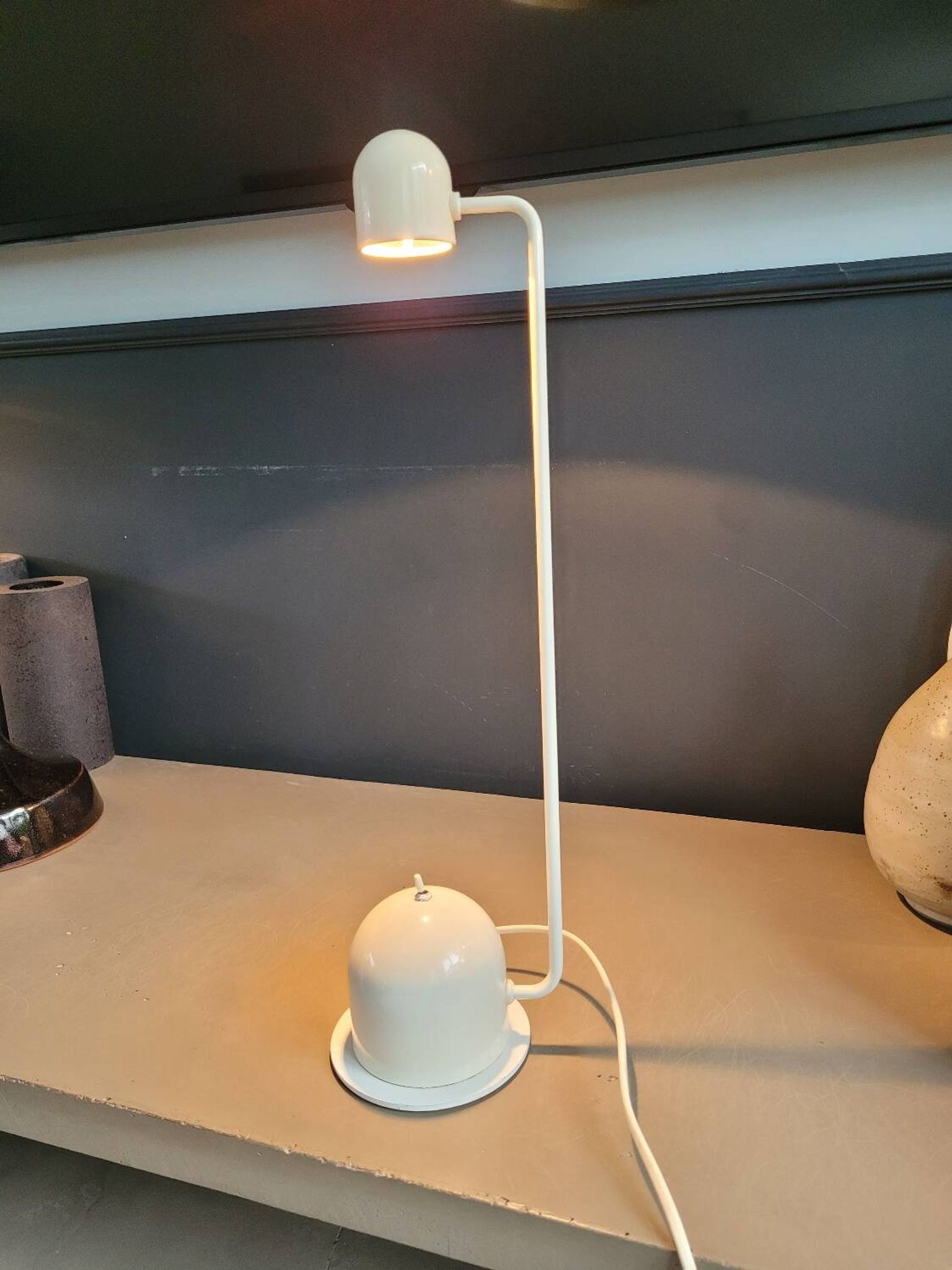 Lampe de bureau vintage articulée laquée blanc