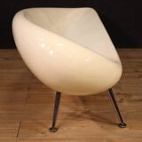 70's design sofa in fiberglass and chromed metal