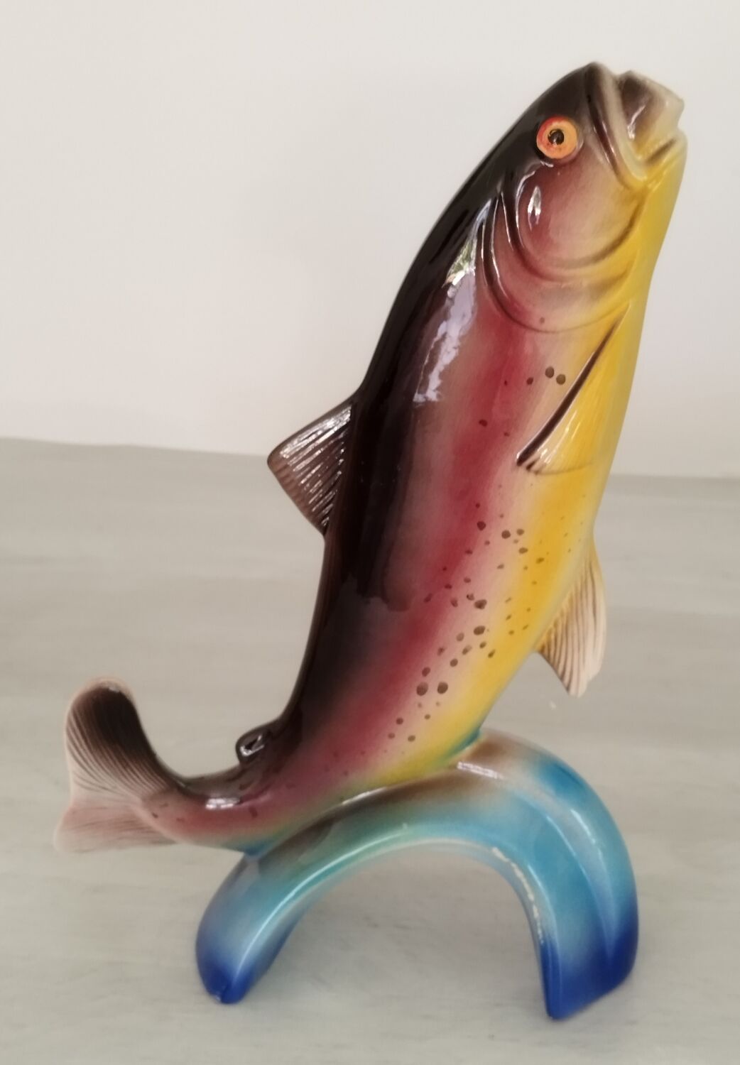 Vintage earthenware fish bottle