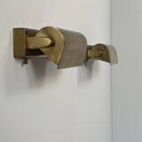 Paire d'appliques vintage moderniste laiton patiné, France, 1960