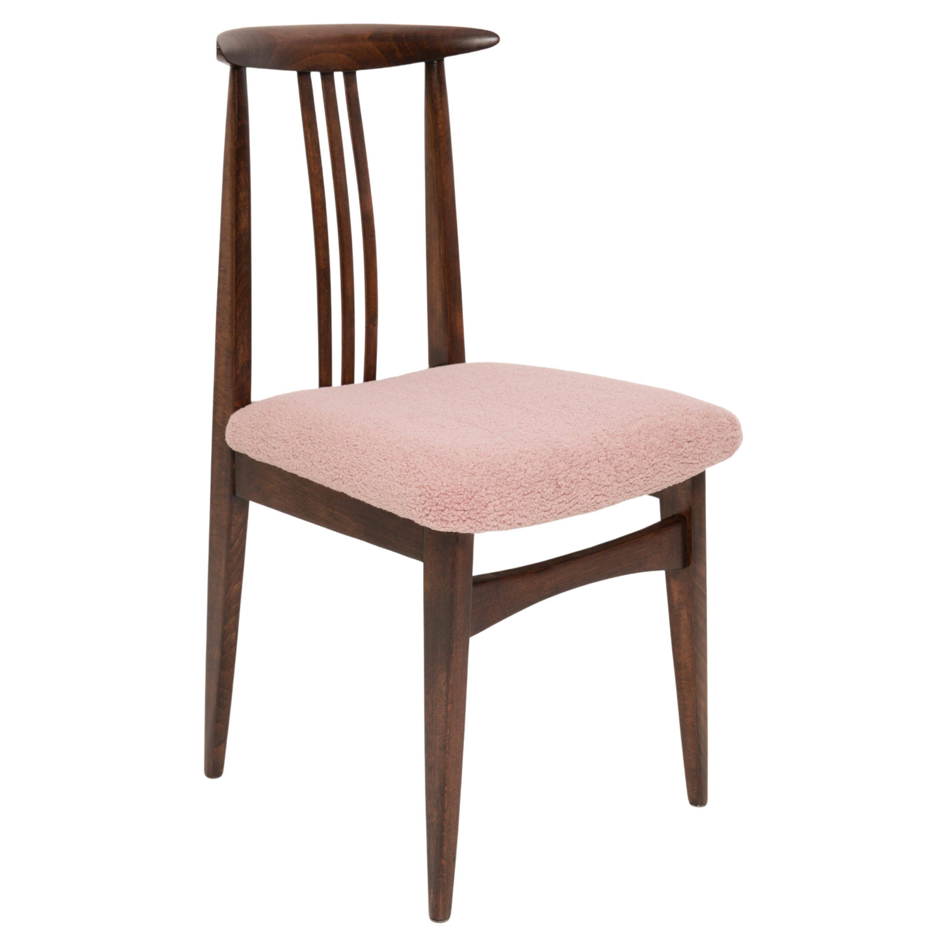 Blush Pink Bouclé Chair, Mid-Century Modern, designed by Mr. Zielinski, Europe, 1960s