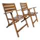 Lot de 2 fauteuils pliants vintage en bois