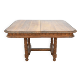 Table de salle à manger extensible en bois sculpté