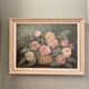 Peinture sur bois bouquet de roses signé