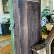 Antique bevelled mirror Farrow and Ball "Green Bancha"