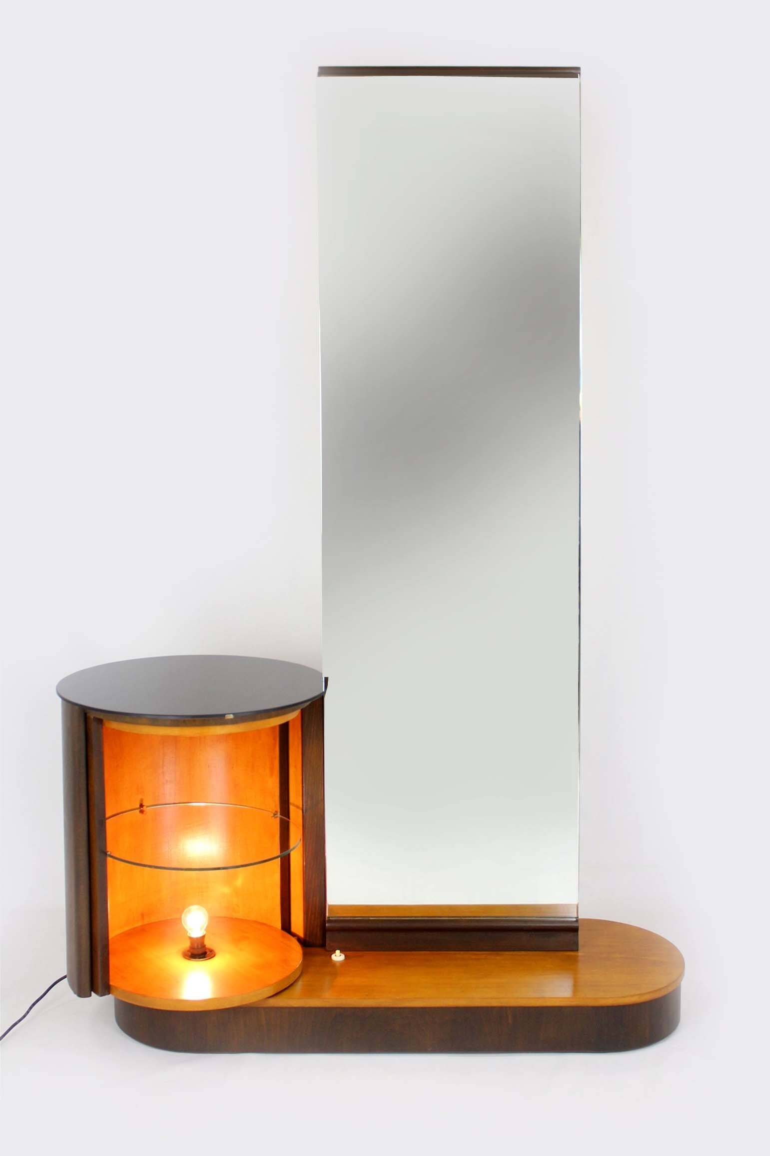 Restored Dressing Table with Mirror by J. Halabala for Up Zavody, 1940s