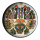 Vintage ceramic plate with peacock bird decoration.