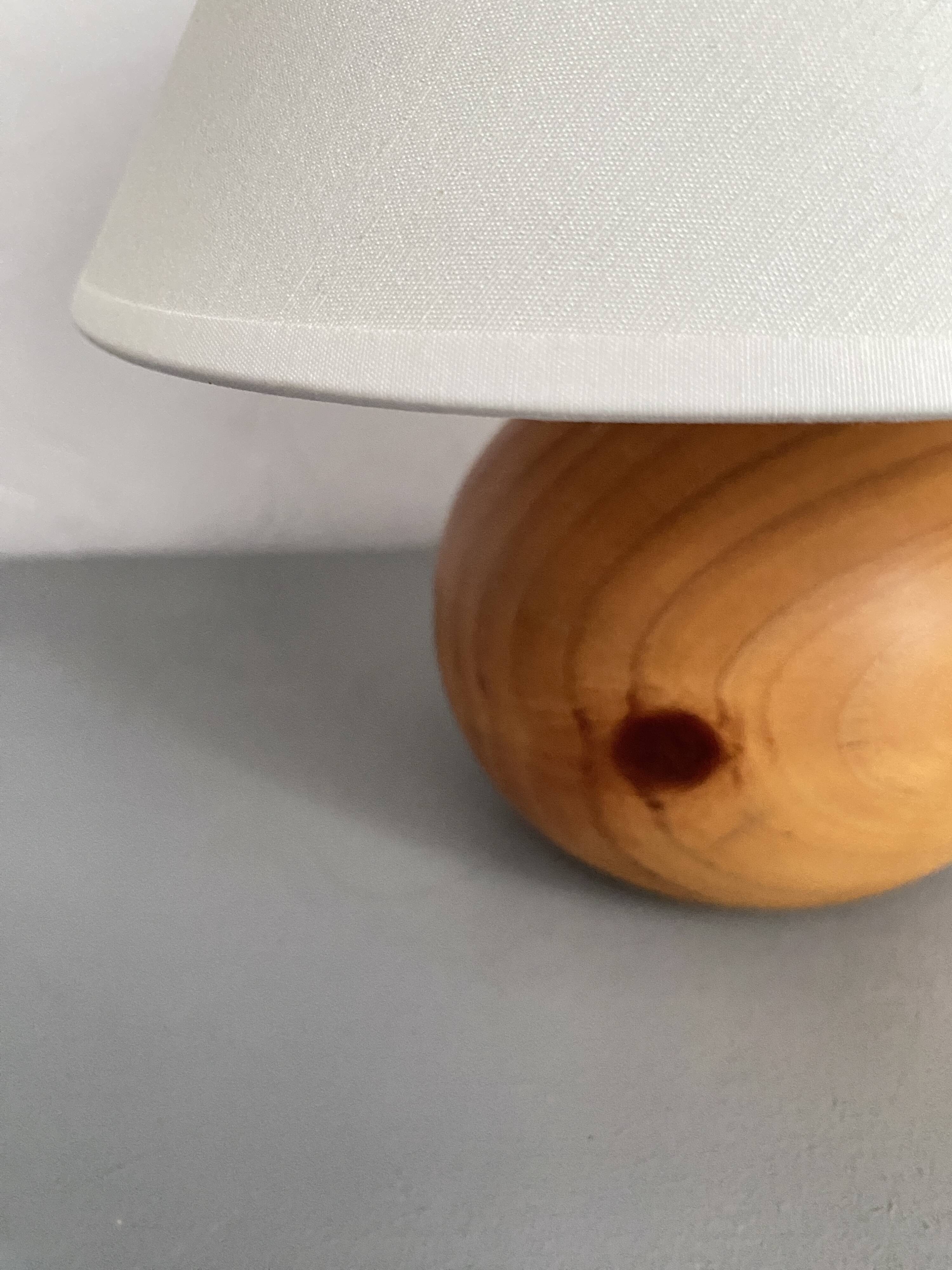 Wooden lamp, cotton shade