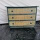 Maugrion chest of drawers in green and blue rattan