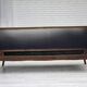 1950s, Danish 3-seater sofa, green/blue furniture velour, ash wood.