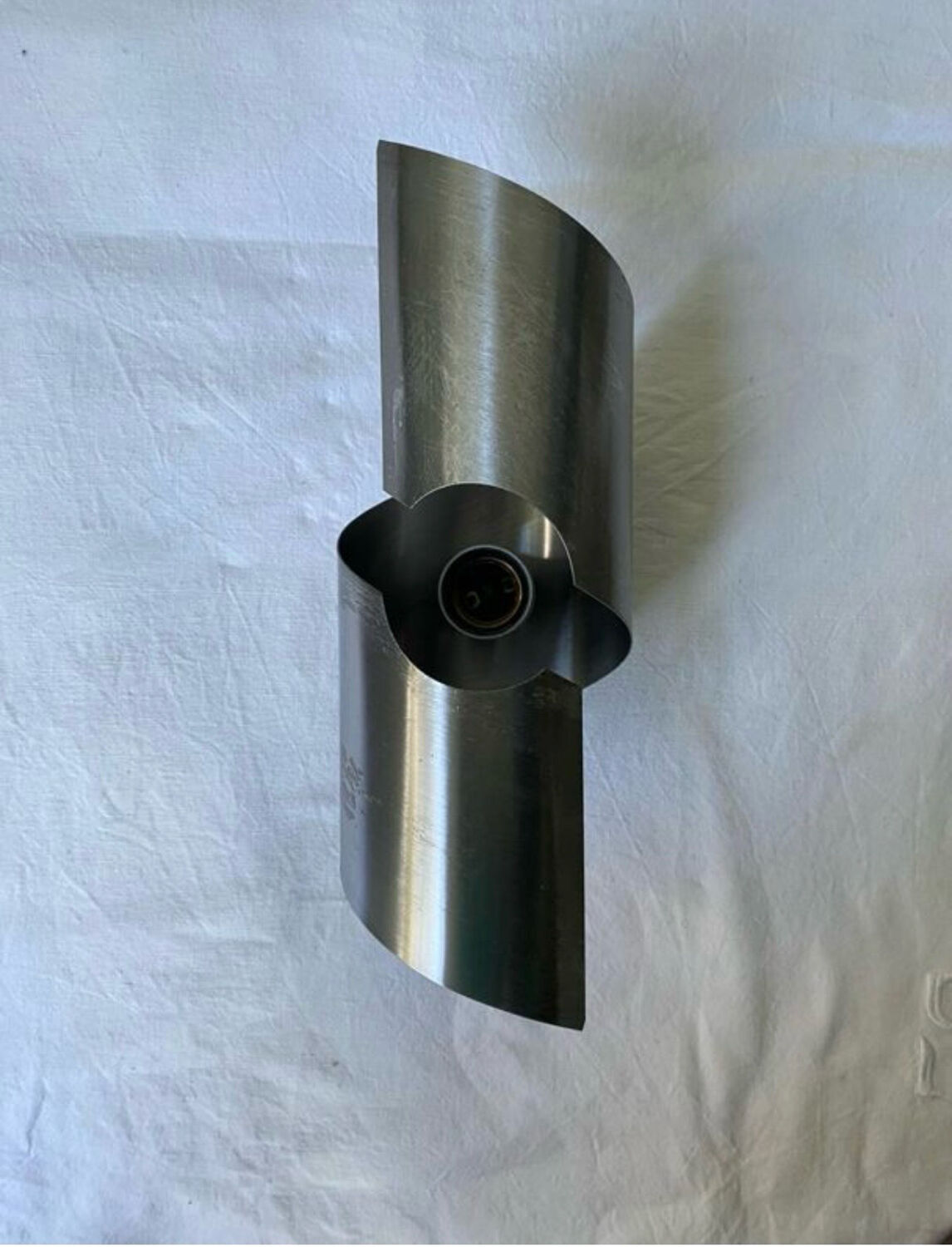 Brushed stainless steel wall light by Oxar France