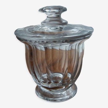 Confiturier pot couvert en cristal de bBaccarat ancien