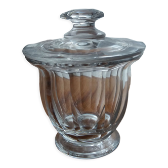Confiturier pot couvert en cristal de bBaccarat ancien