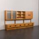 Scandinavian mid century oak wall unit with backlit, Denmark 1970s