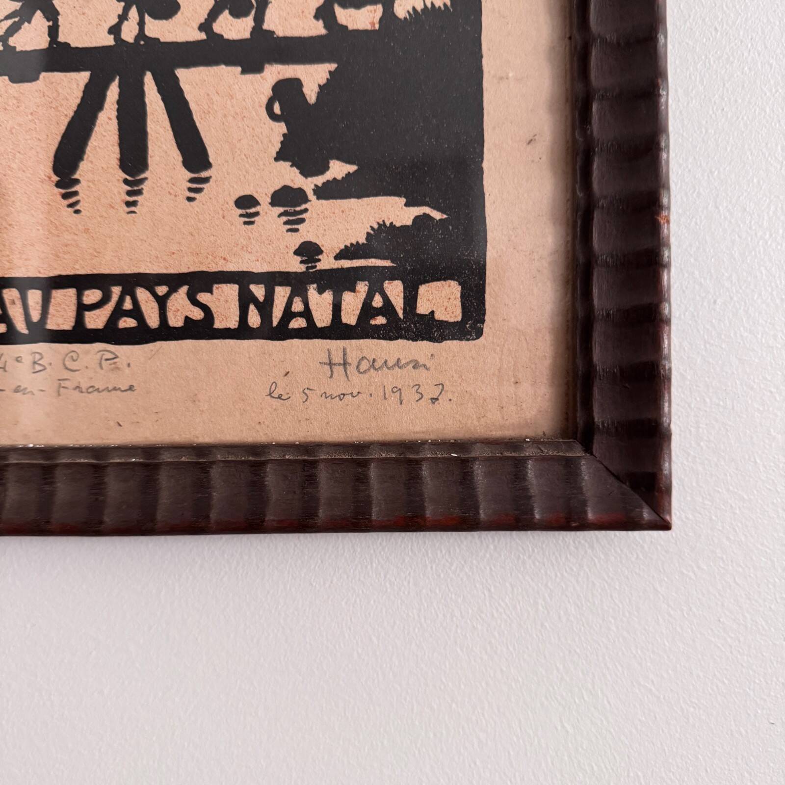 Color lithograph by Hansi Crossing the Rhine 1918