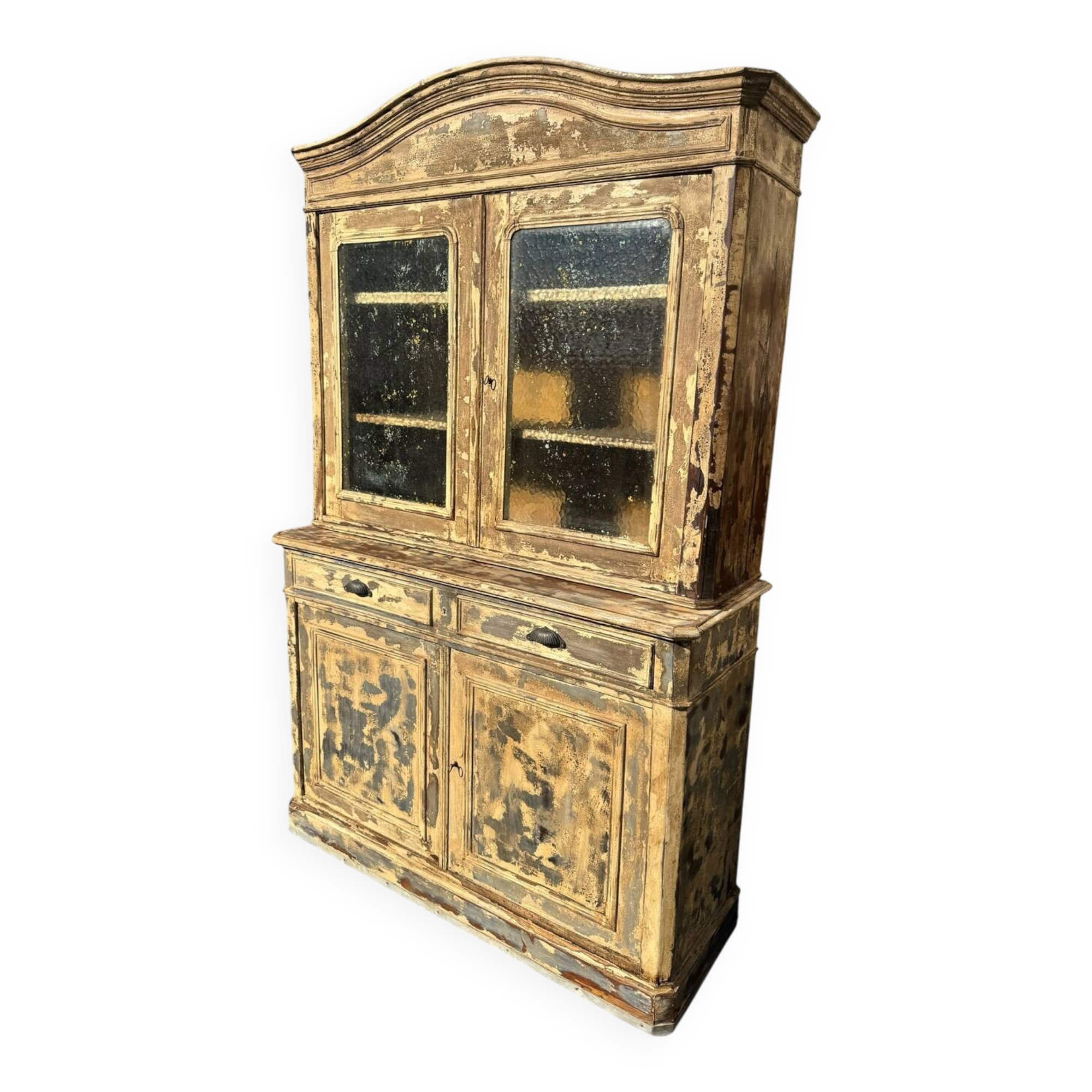 Large two-body sideboard Louis Philippe – blue beige patina