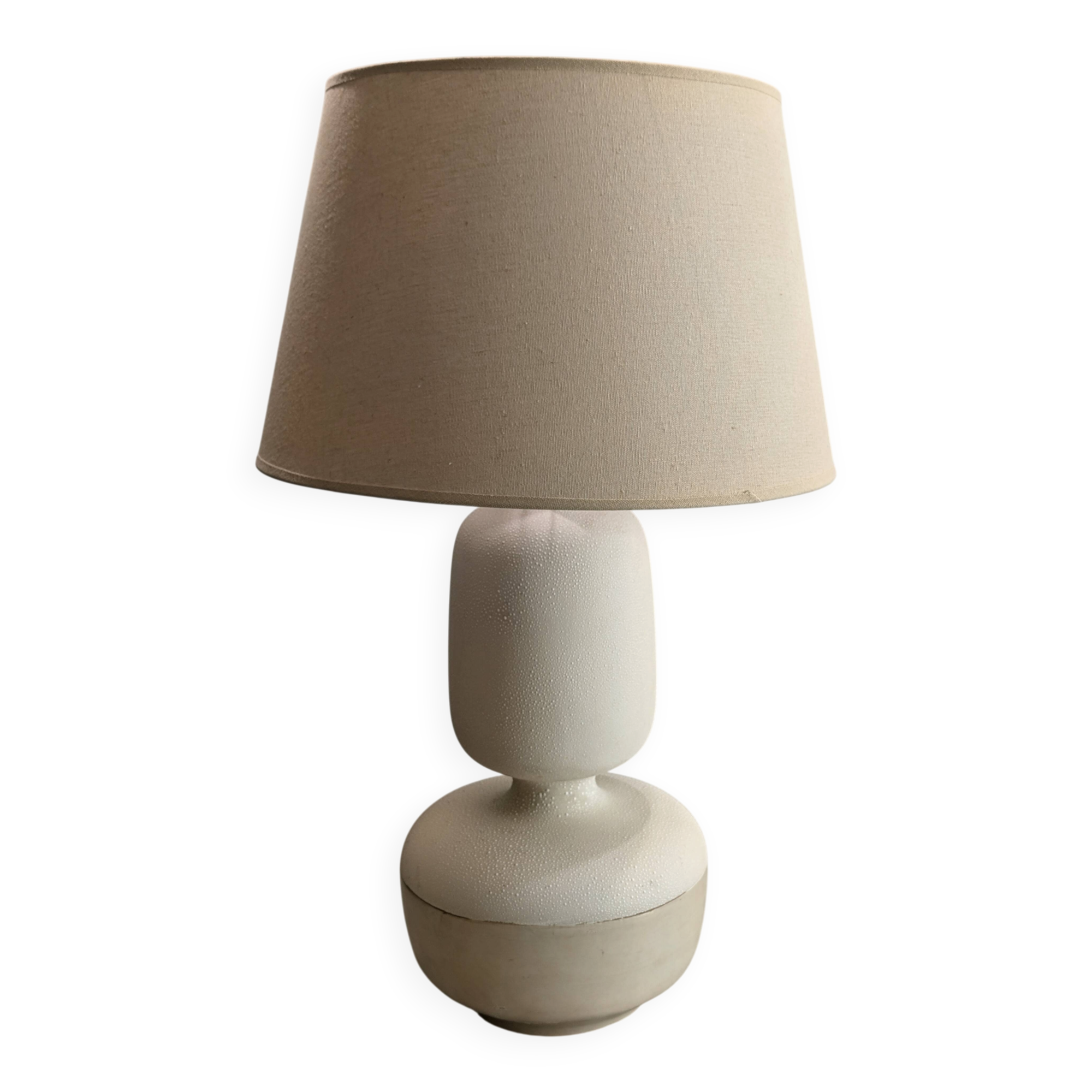 Digoin "perlé" lamp in antique earthenware