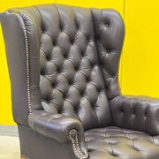 Vintage Tufted Leather Chesterfield Style Wing Back Chair (Price is For One Chair)