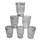 Set of 6 engraved cups and golden spirals 50-60s