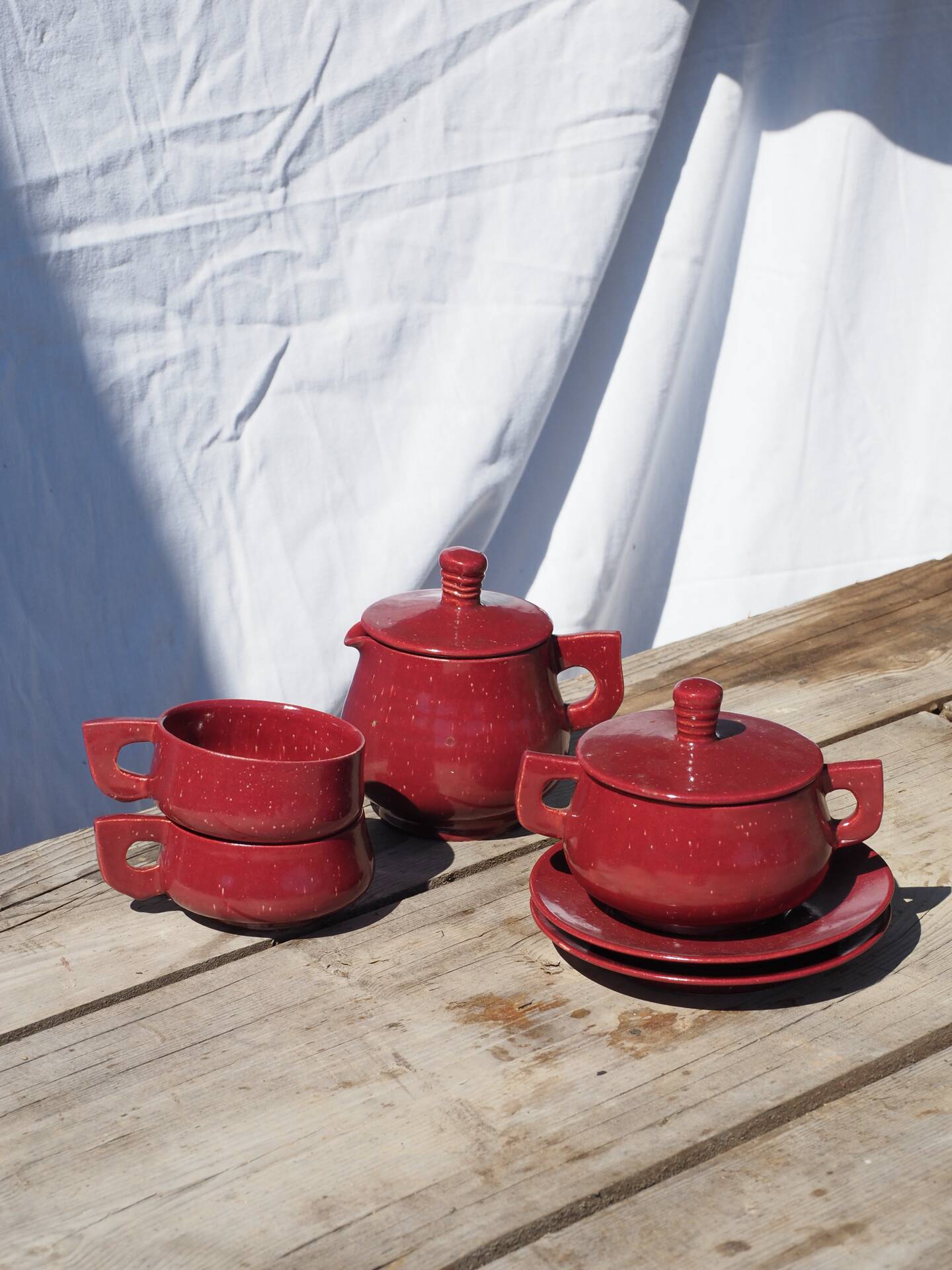 Art Deco Red Tea/Coffee Set