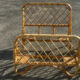 Pair of vintage single beds in rattan, 1970s.
