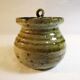 Speckled sandstone pot with lid