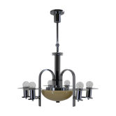 Art deco 7 flamming chandelier, 1930