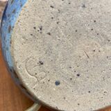 Lamp base in blue stoneware