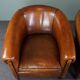 Set of 2 club chairs in black piping sheep leather
