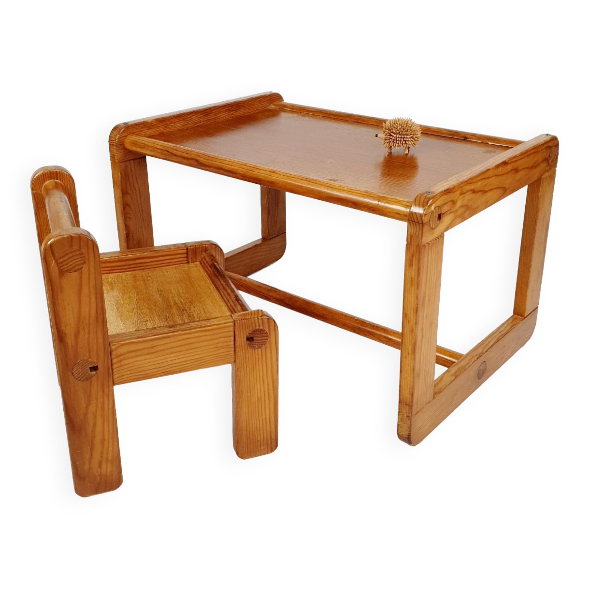 Children's pine desk and chair