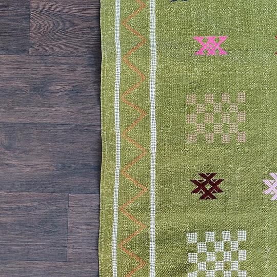 Moroccan berber carpet pistachio green