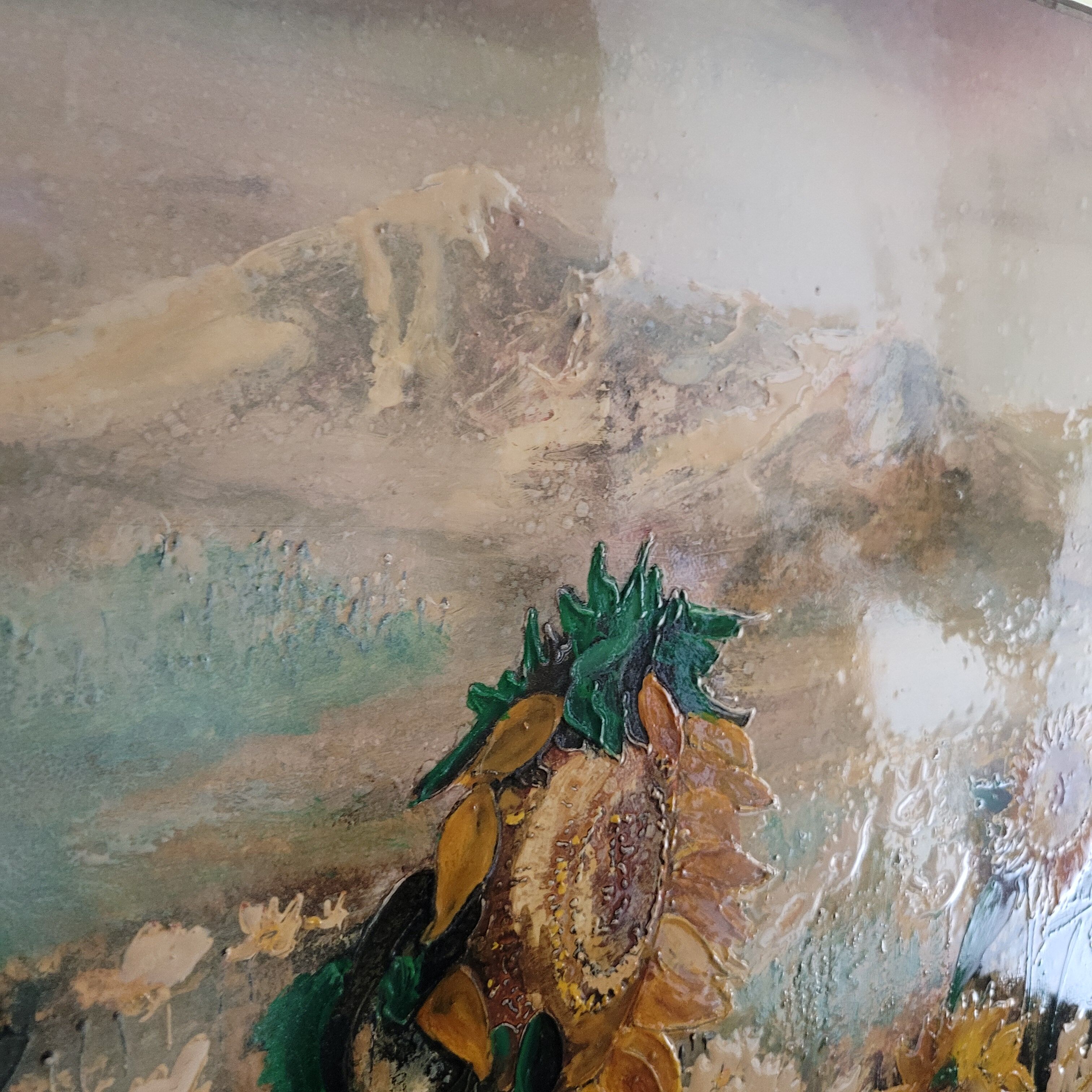 Oil painting on metal panel