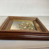 Peinture à l'huile sur isorel "Fleurs" de Magda Verschaeve