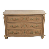 Commode Louis XV à 3 tiroirs en bois brut