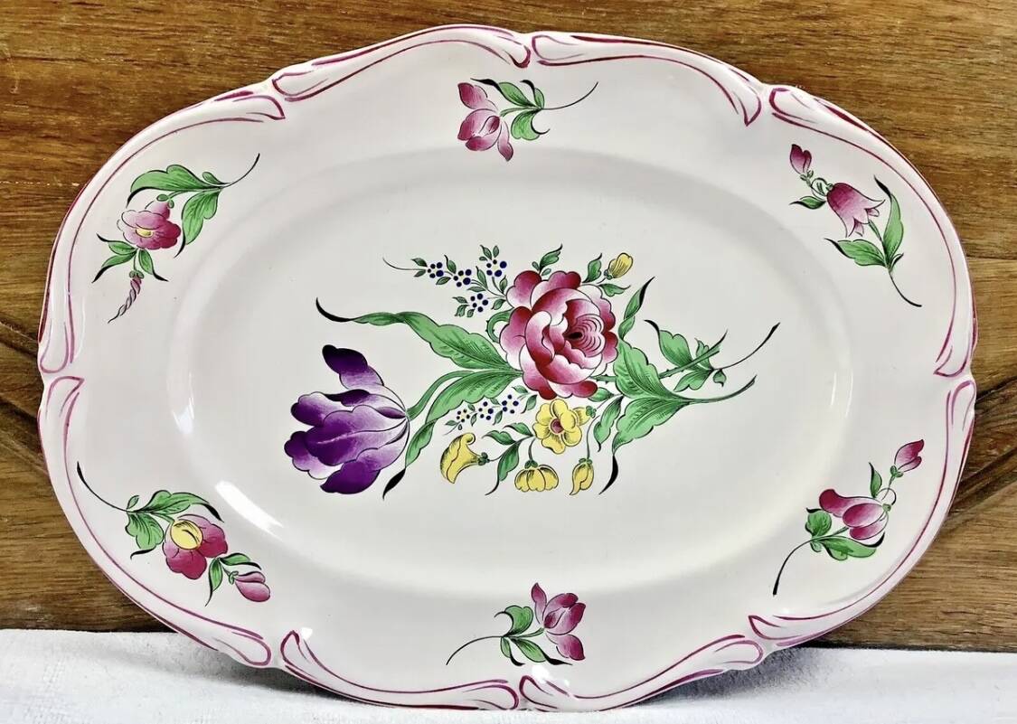 Large earthenware dish from Lunéville street lamp model